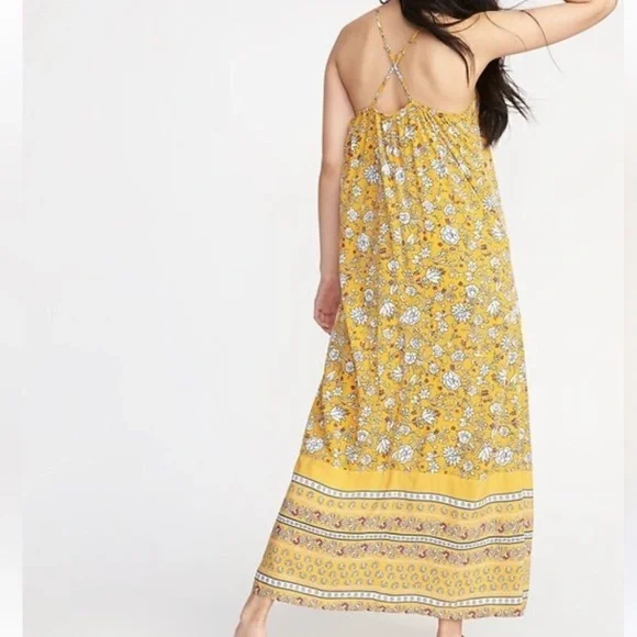 OLD NAVY SZ XL CROSS STRAPS V-NECK MAXY DRESS - Picture 7 of 7